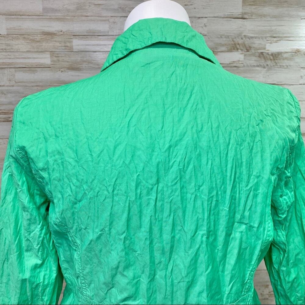 Zenergy by Chico’s Hayden Jacket Womens Size Chico's 2 or L Crinkle Green - Picture 10 of 14